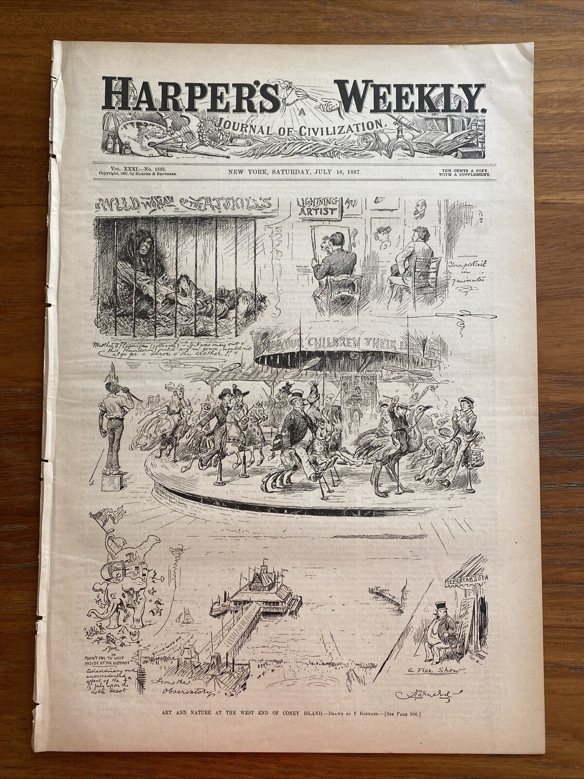 Antique 1887 Harpers Weekly Newspaper July 16th 1887 Civil War, Alabama W06
