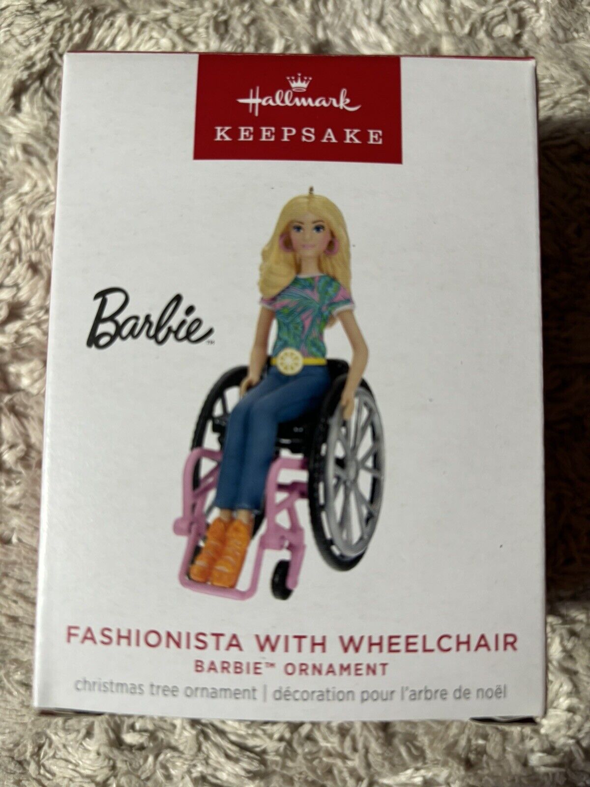 Fashionista Barbie With Wheelchair Christmas Ornament 2023 Hallmark Keepsake NIB