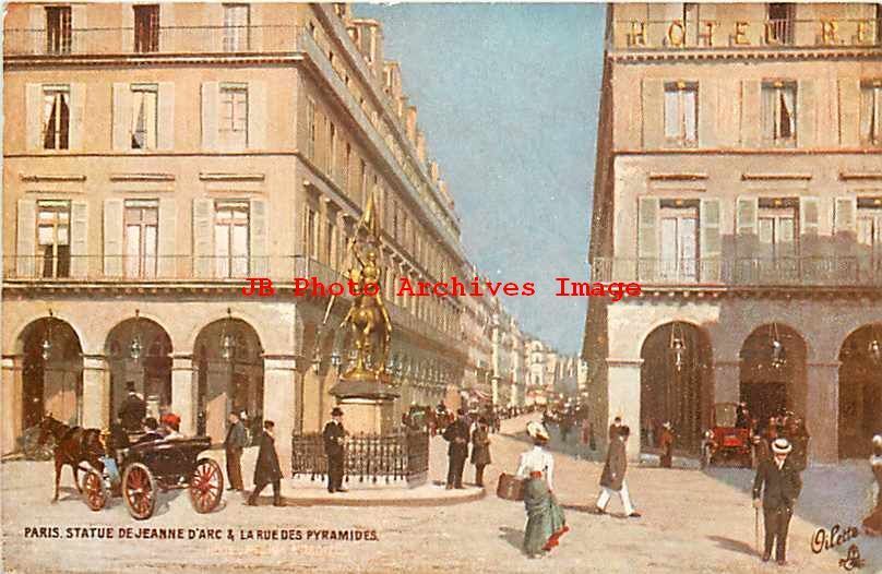 France, Paris, Statue de Jeanne D\'Arc & La Rue Des Pyramides, Tuck No 47