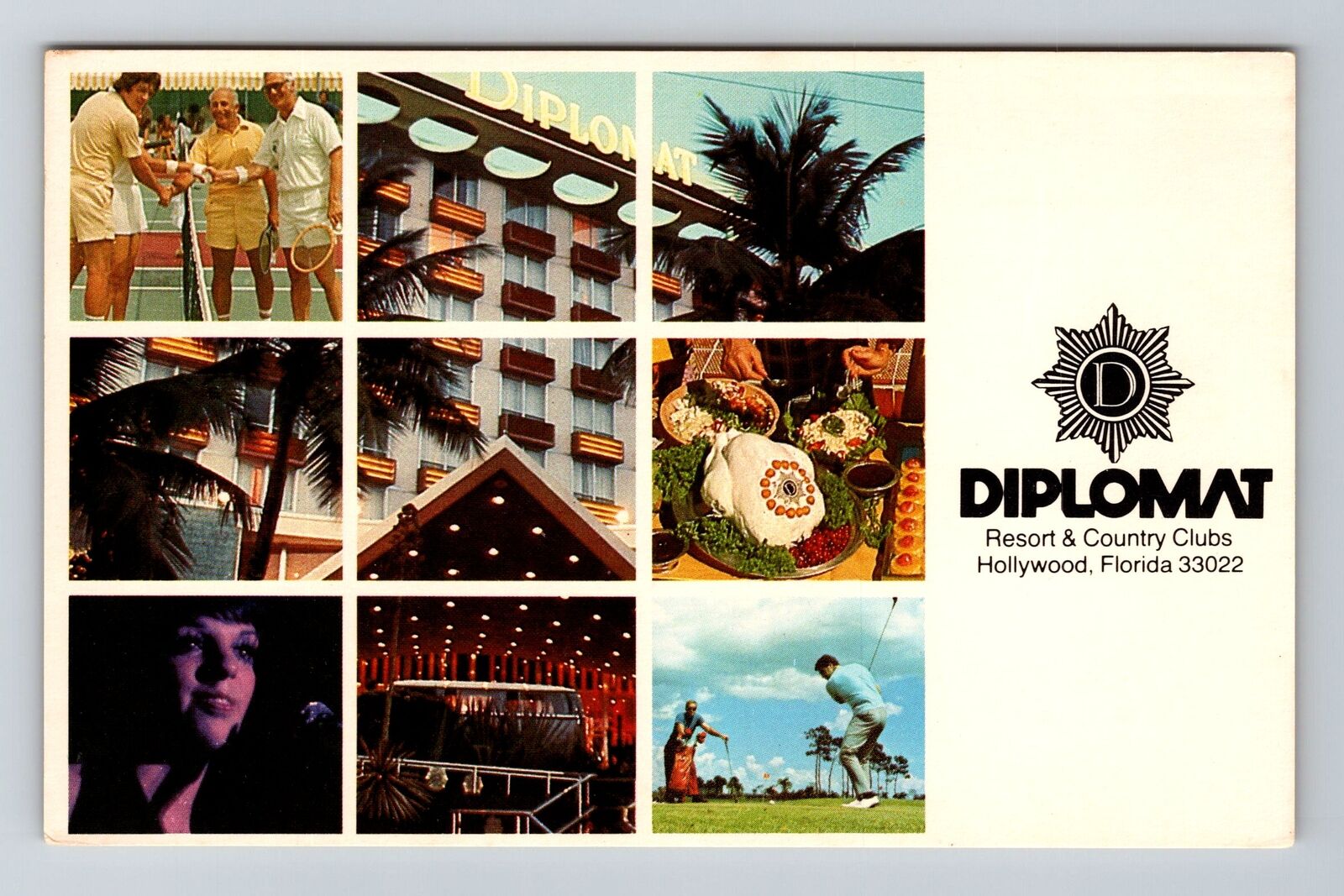 Hollywood FL-Florida, Diplomat, Resort And Clubs, Vintage Postcard