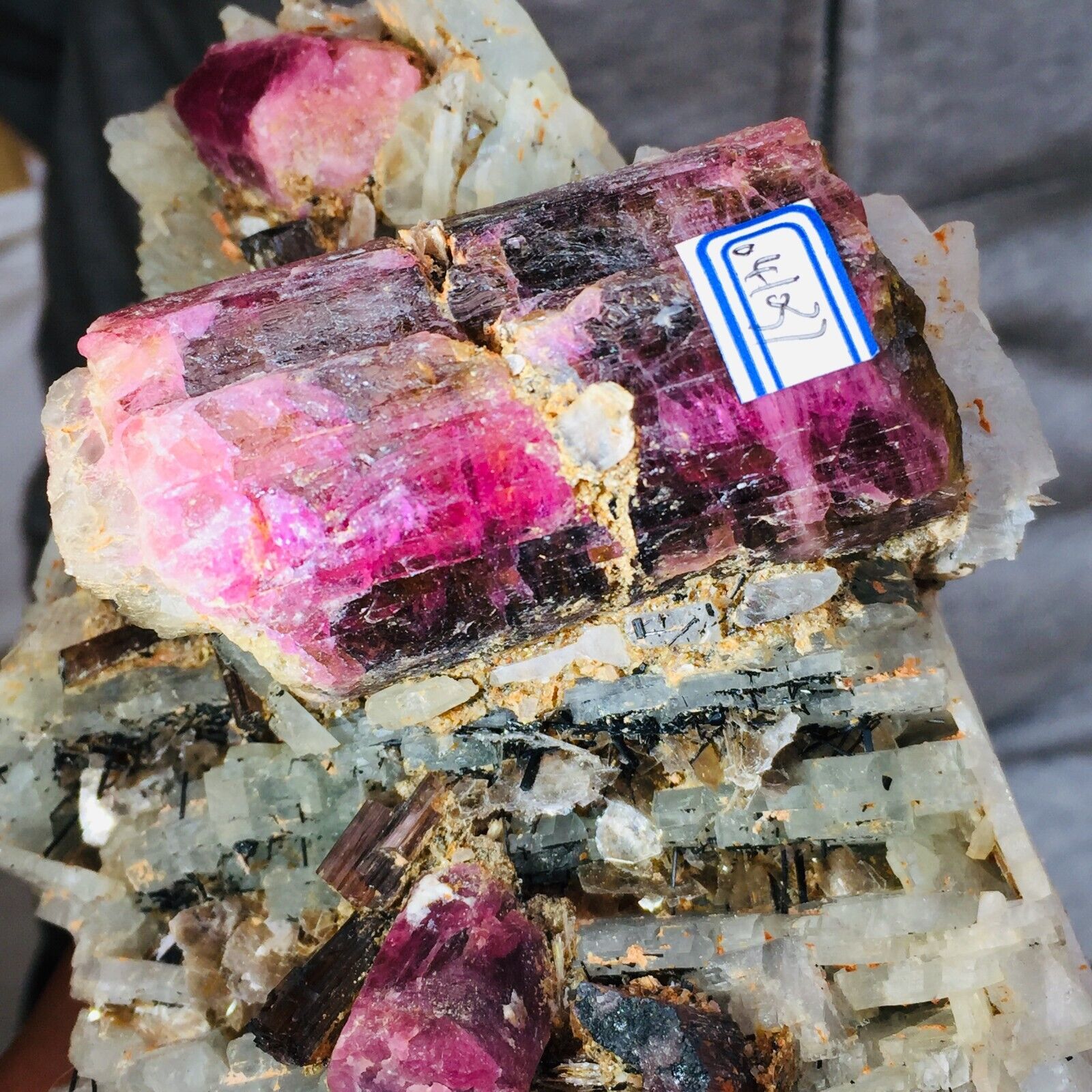 5.2lb Top Rare Natural Pink Tourmaline Gemstone Crystal Rough Display Specimen