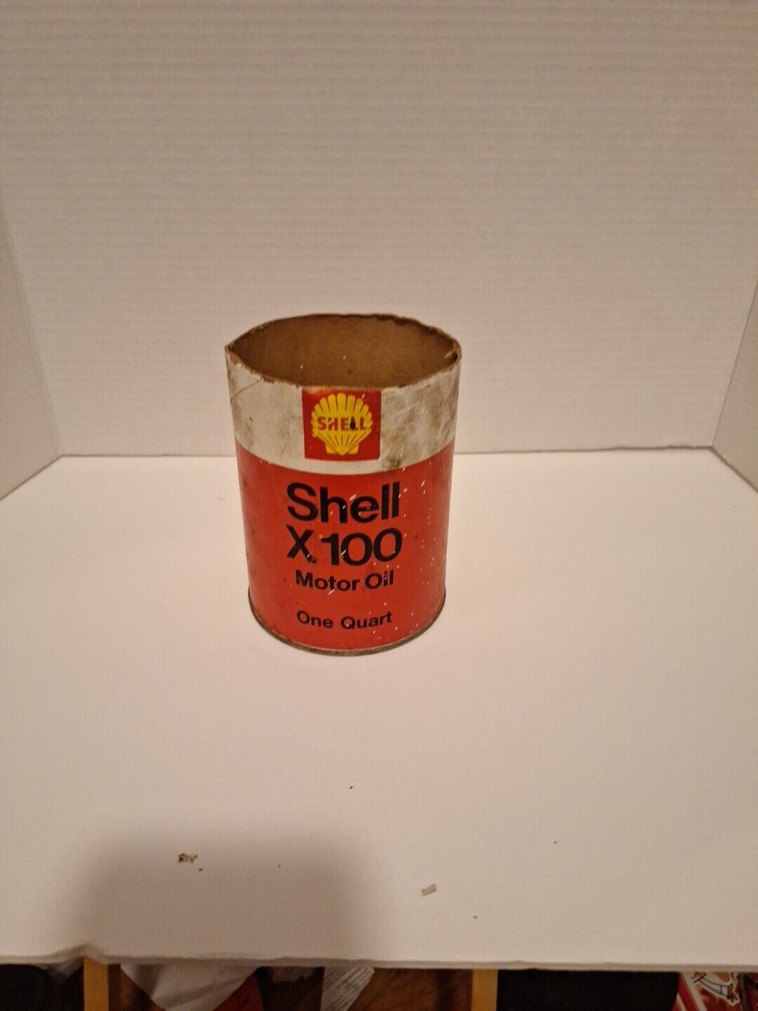 shell x-100 motor oil can