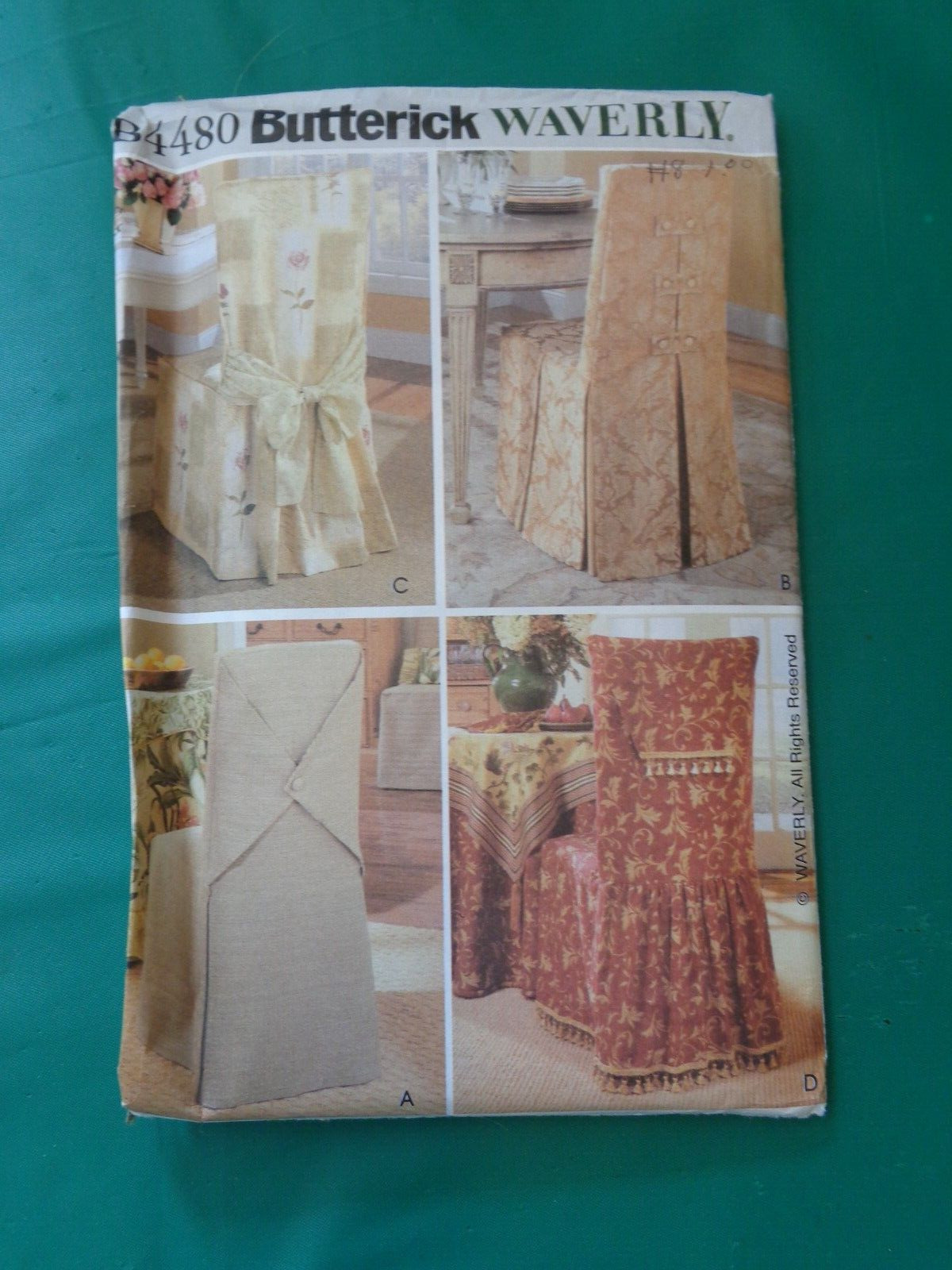 2005 Butterick Waverly Sewing Pattern B4480 Home Decor Chair Covers Uncut