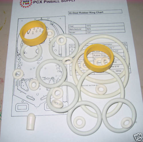 1975 Bally Hi-Deal Pinball Rubber Ring Kit