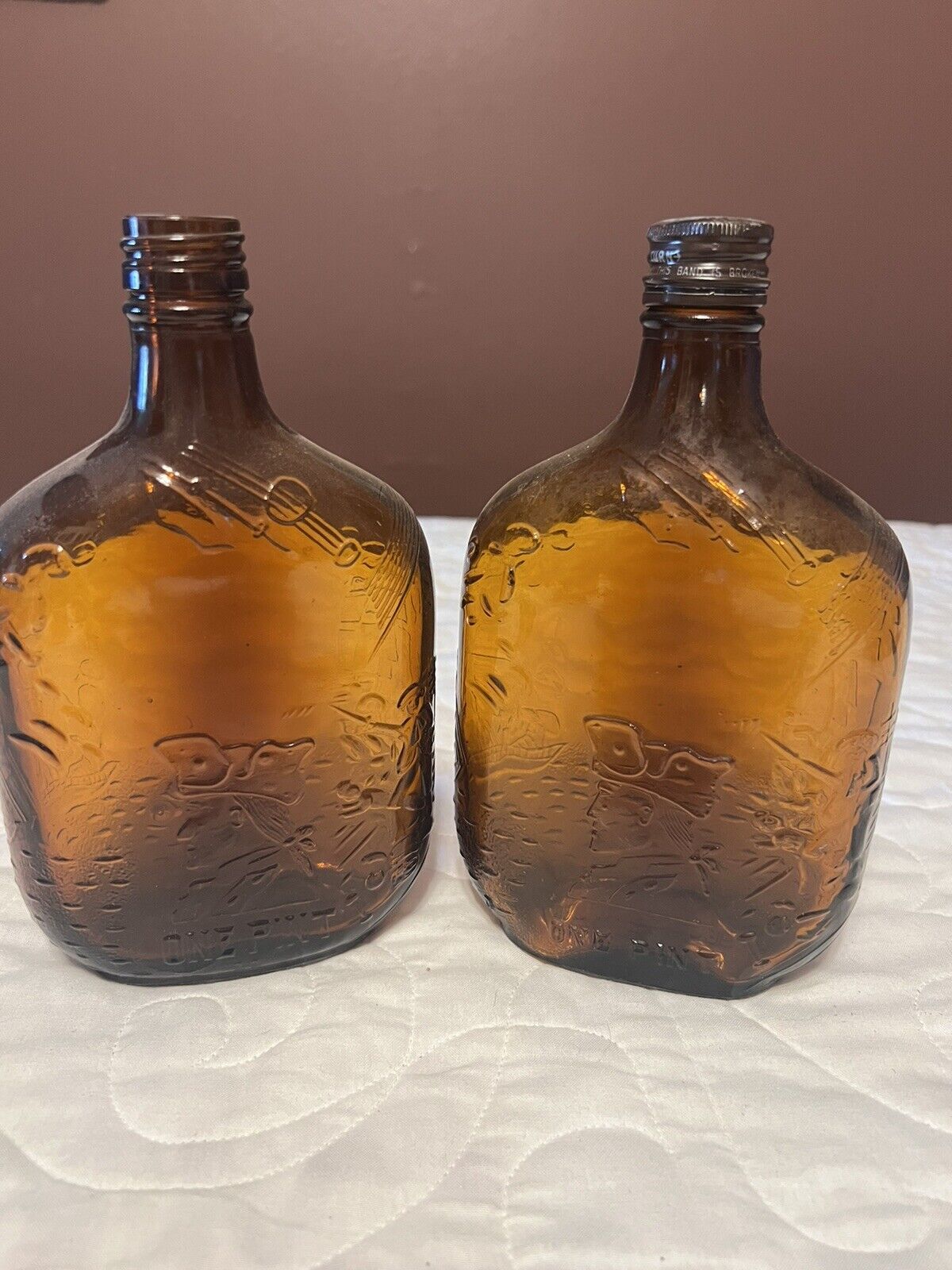 Vintage Amber George Washington Whiskey Bottle 