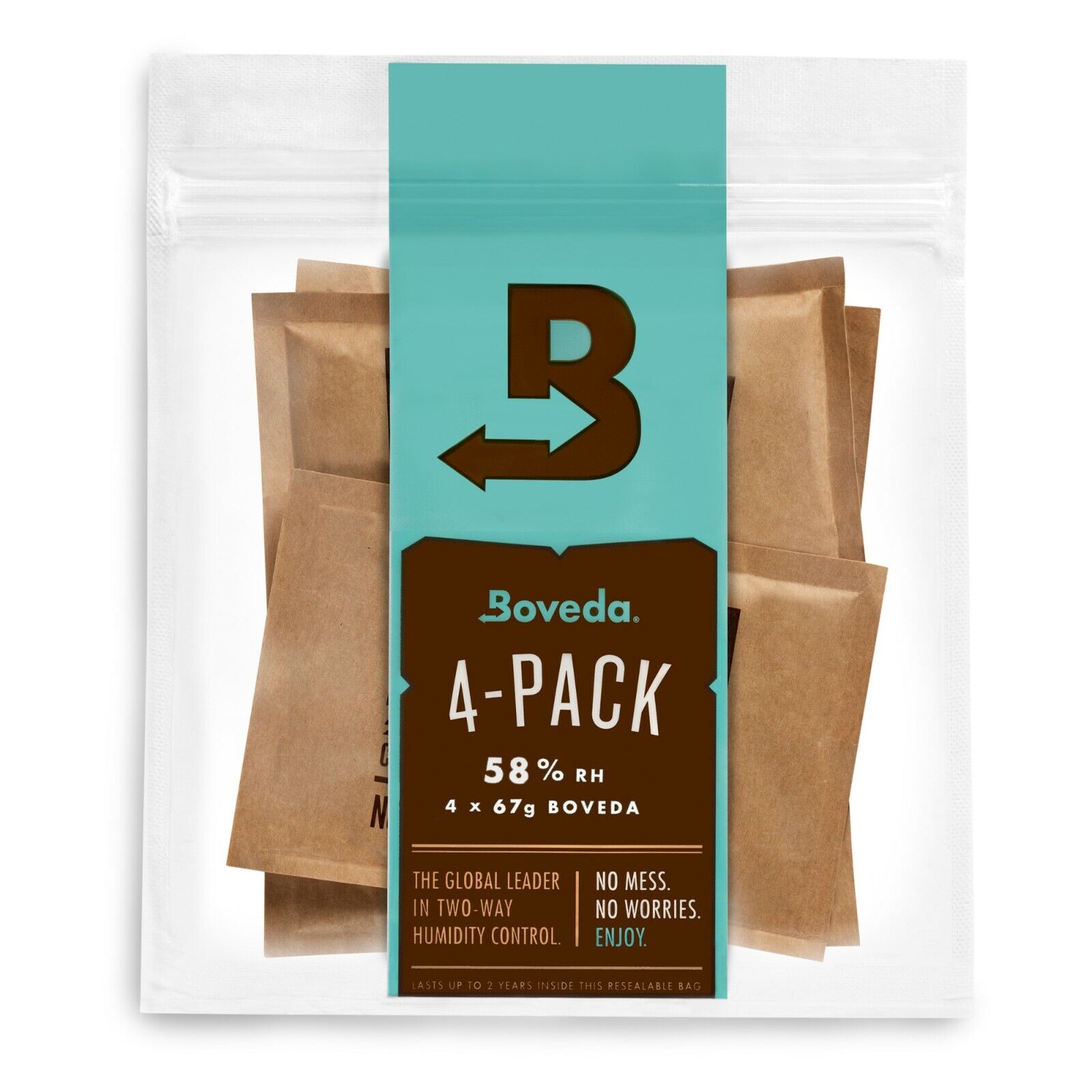 Boveda 58% RH 2-Way Humidity Control - Protects & Restores - Size 67 - 4 Count