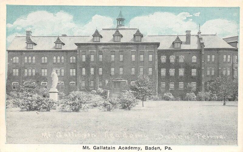 Mt Gallatain Academy Baden Pa Auburn Post Card Mfg Co reproduction