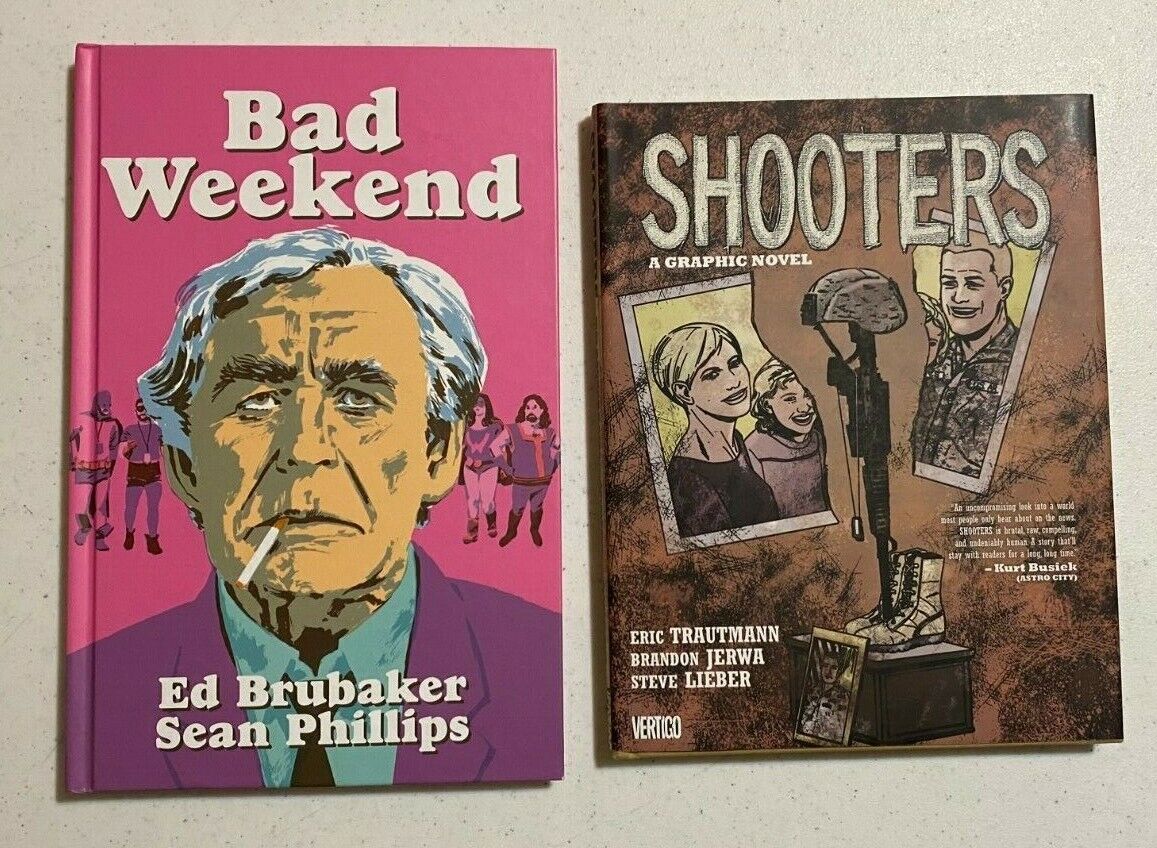 2 HC\'s: Bad Weekend Ed Brubaker, Sean Phillips & Shooters Graphic Novel Vertigo