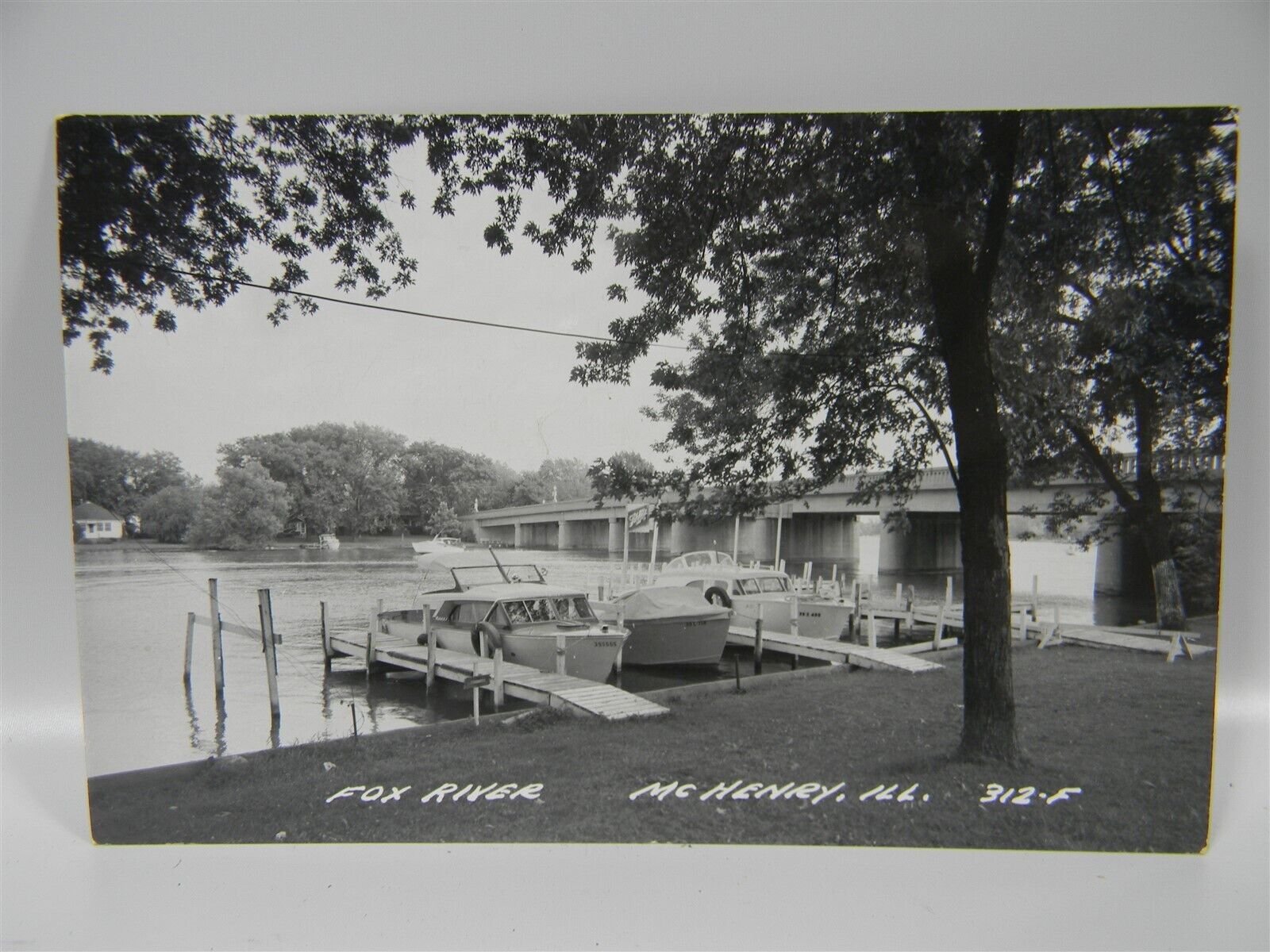 Vintage RPPC McHenry Illinois Boat Dock Fox River Postcard - P27 - #13