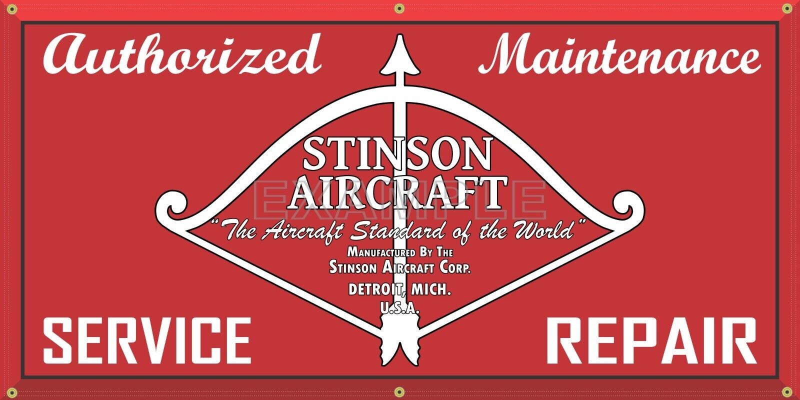 STINSON AIRCRAFT COMPANY AIRPLANE DEALER REPAIR SIGN REMAKE BANNER SIZE OPTIONS