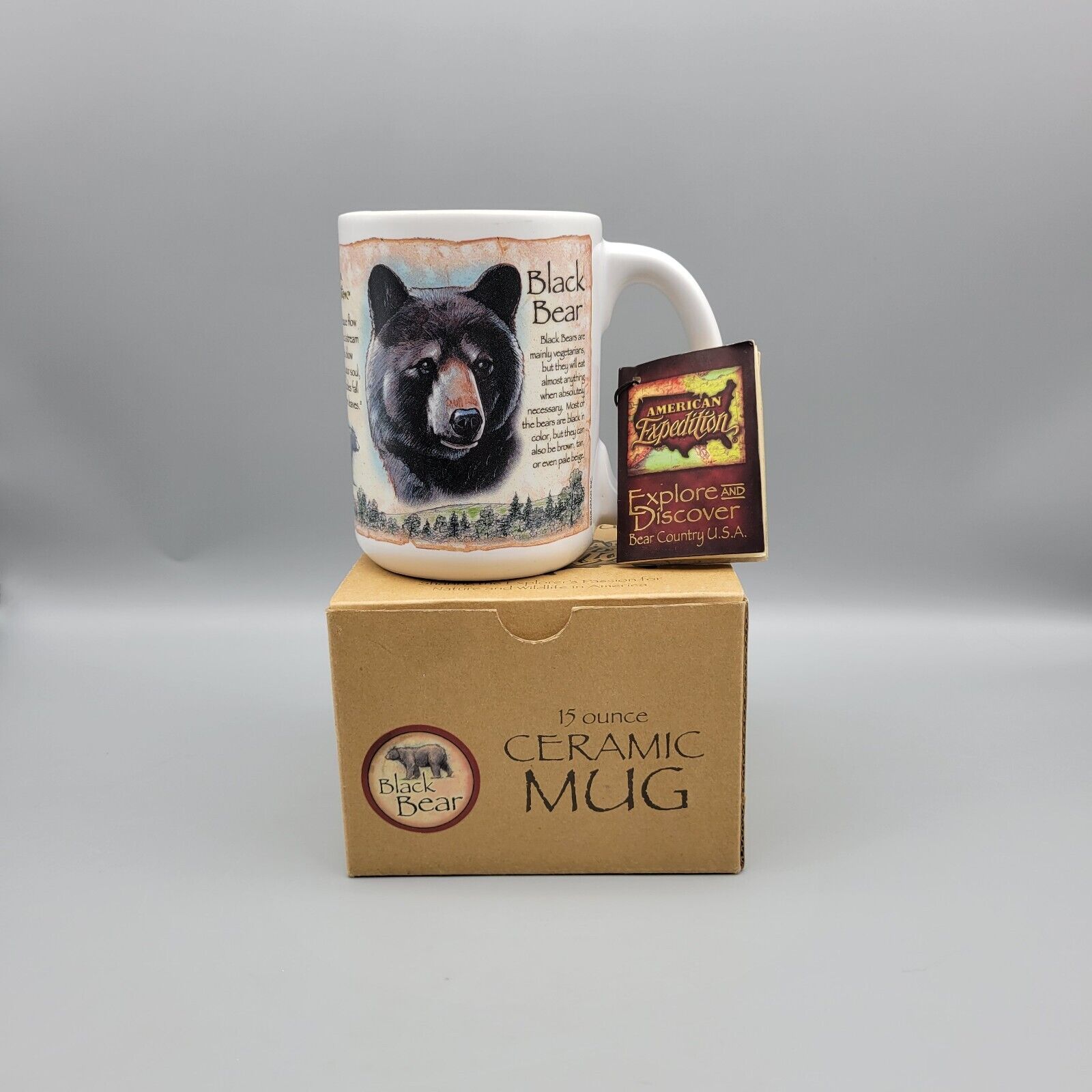American Expedition Black Bear Coffee Tea Cup Mug 16 oz New In Box Original Tags