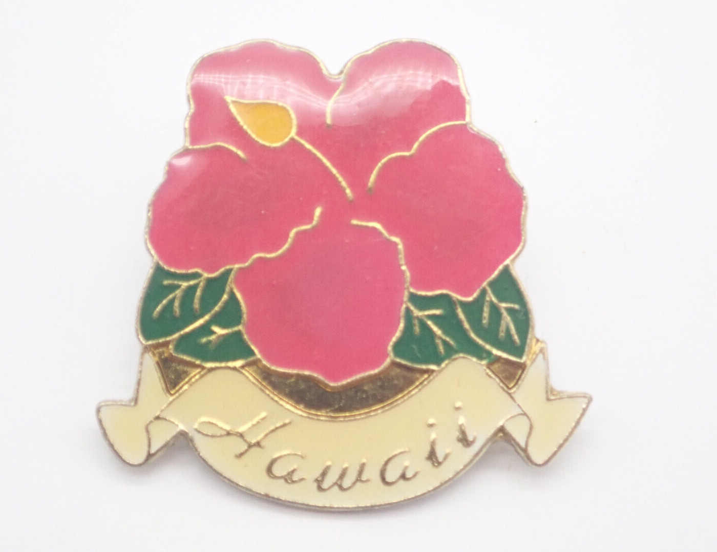 Hawaii Hibiscus Flower Vintage Lapel Pin