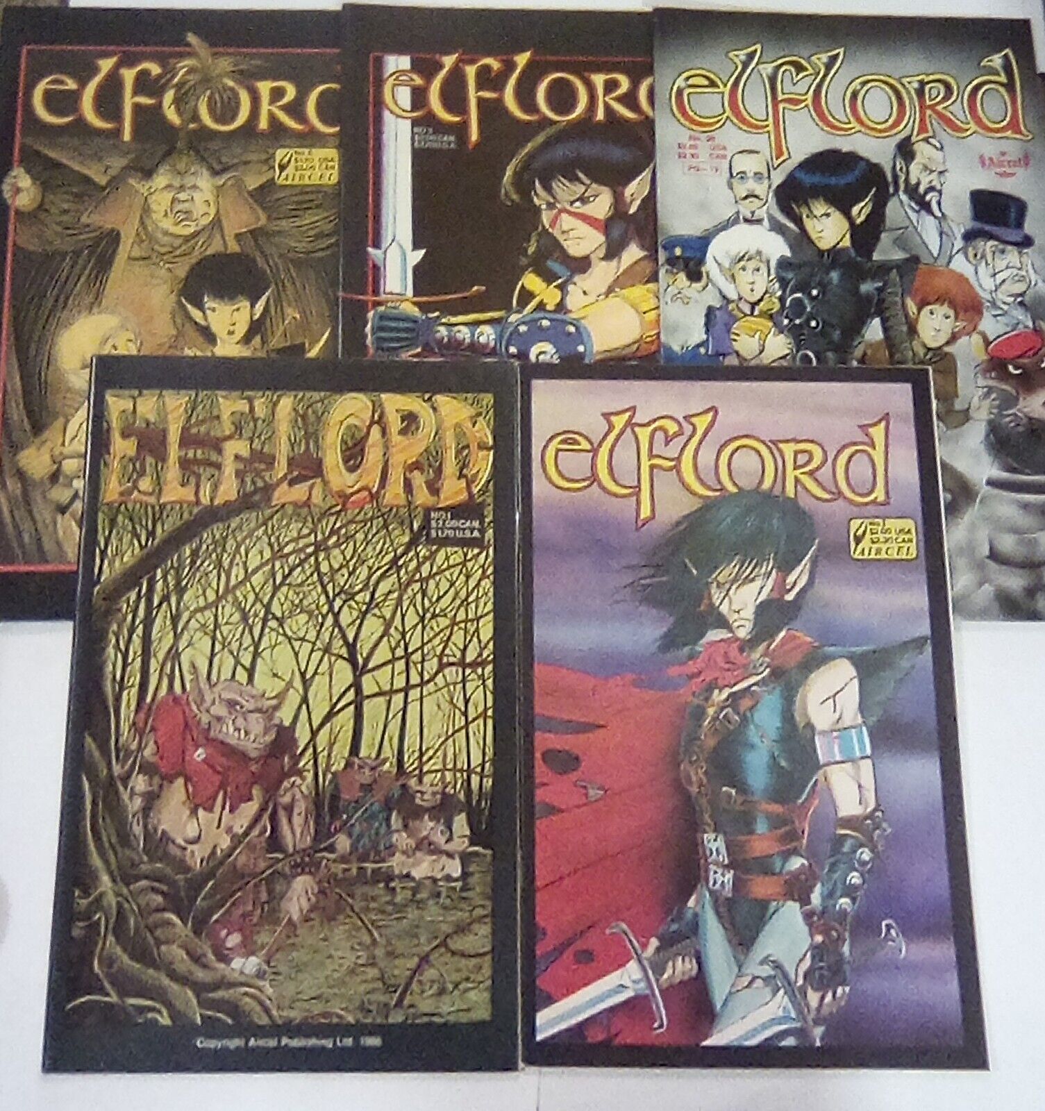 Vintage Comics Lot Of 5 ELFLORD #1 #1 #3 #6 #20 (1986) VF+ Aircel Publishing