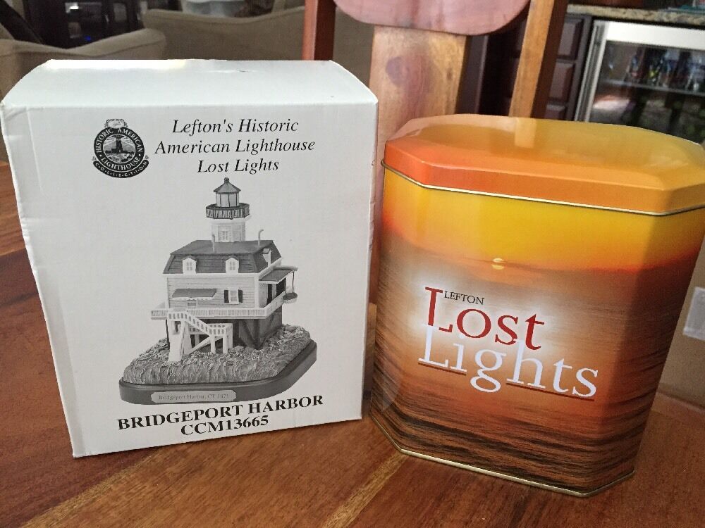 Lefton Historic American Lighthouse Lost Lights Bridgeport Harbor CCM13665 (KC)