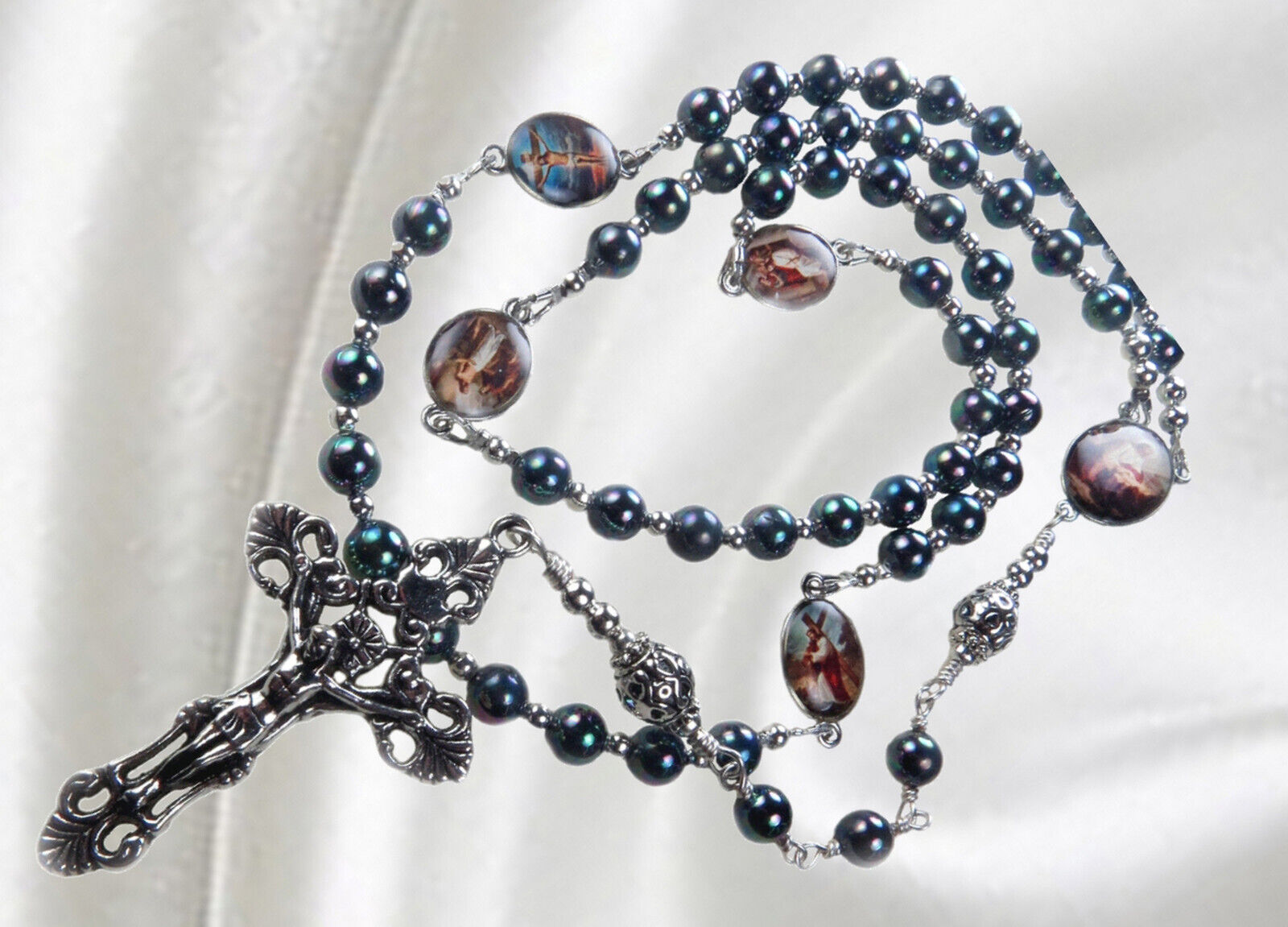 Handmade Catholic Servite Rosary, Chaplet of the Five Sorrowful Mysteries
