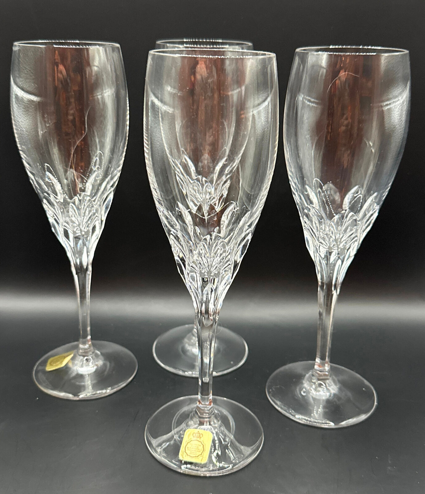 Bleikristall DIAMANTSCHLIFF 24% Lead Crystal Wine Glasses (4) 8-3/8