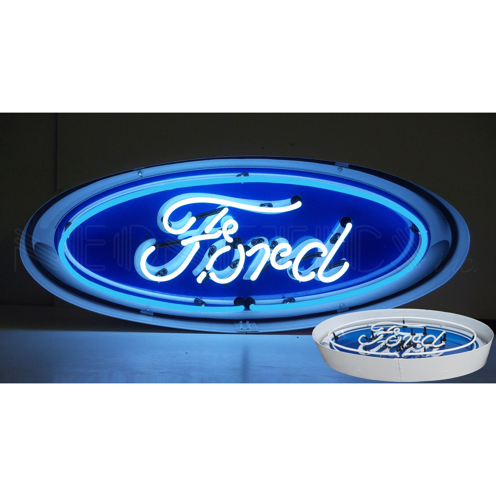 Man Cave Lamp FORD OVAL NEON SIGN IN METAL CAN