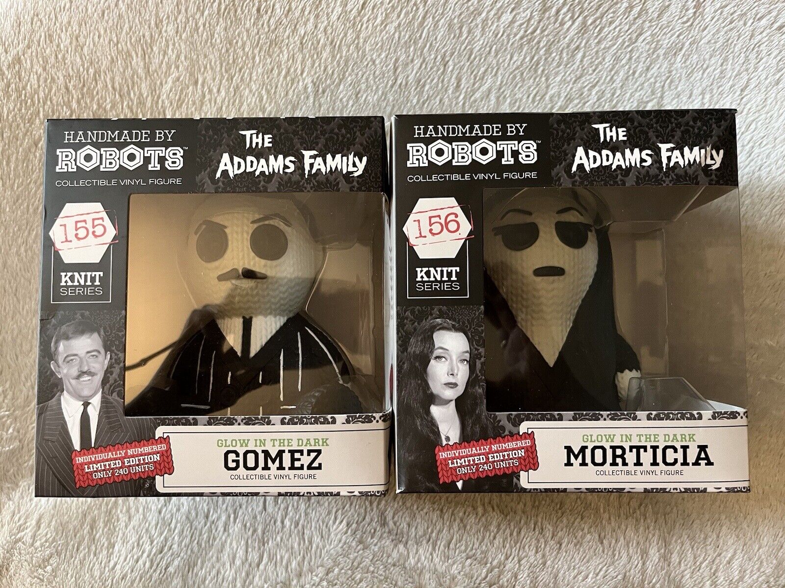 Handmade By Robots Gomez And Morticia Glow In The Dark. Only 240 Of Each Made.
