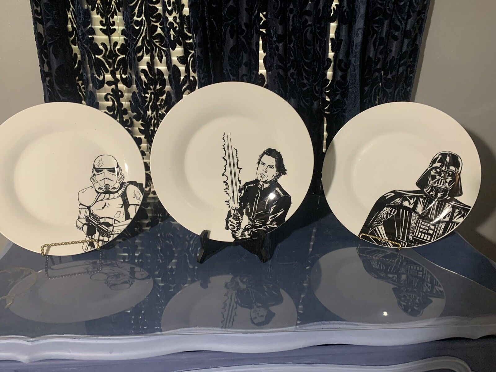 3 Zak Design Lucas Film Star Wars Ceramic Dinner Plates Skywalker Vader