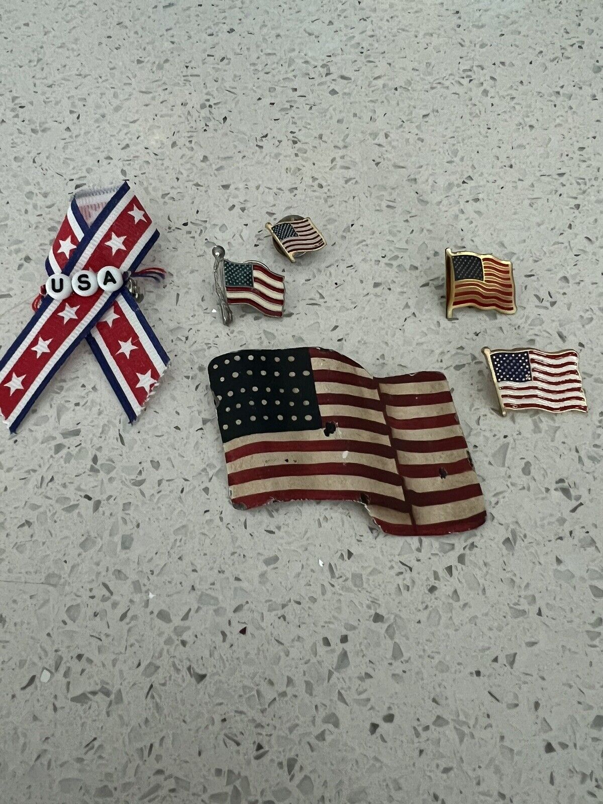 Set of  6 Patriotic American Flag Lapel Pins  Vintage