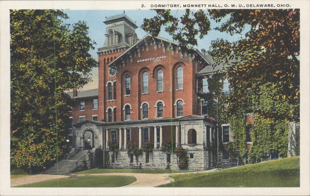 Delaware  Ohio POSTCARD   Monnett hall  Dormitory  O.W.U.