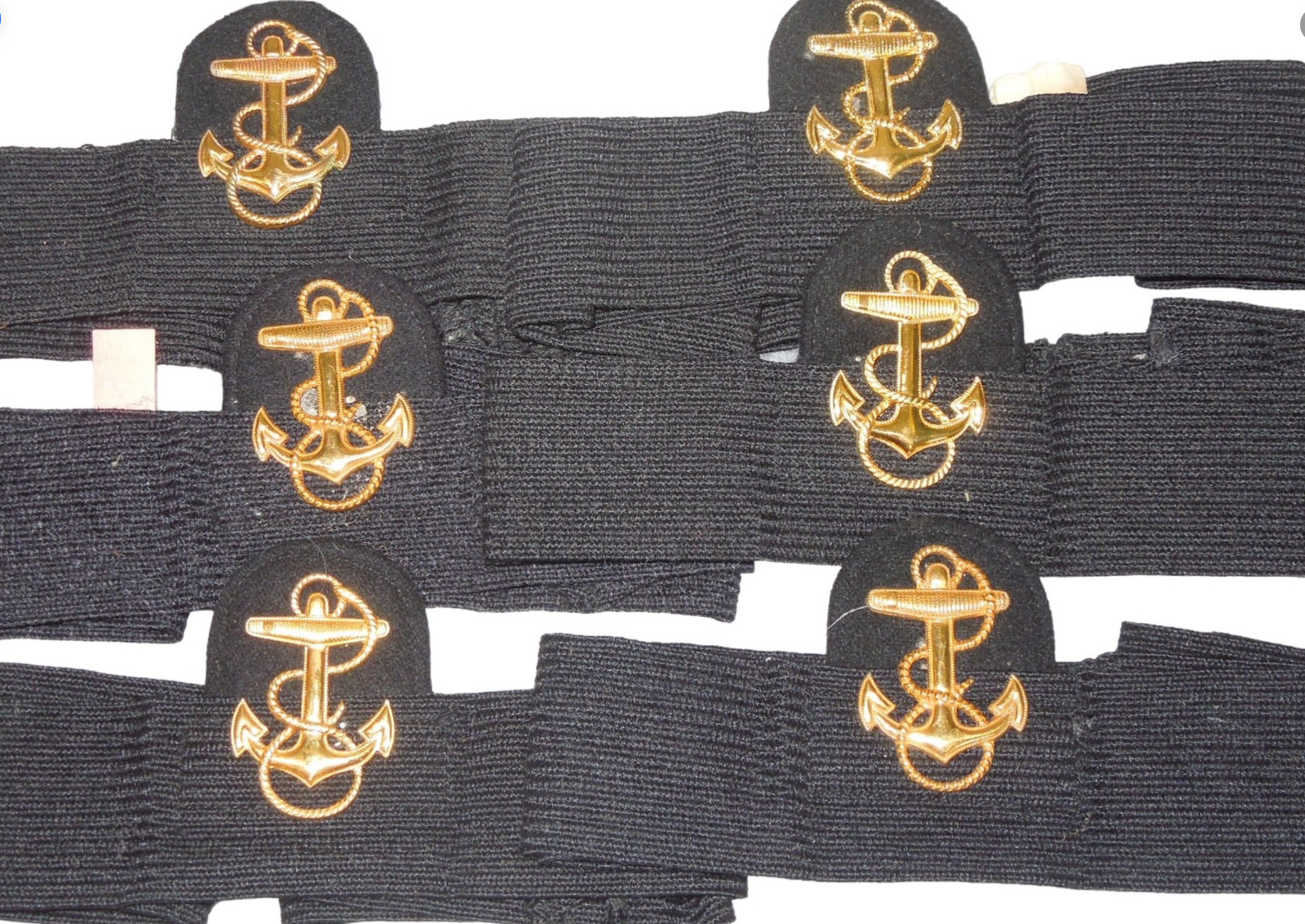 WWII - 1960's Lot of 6 US Navy ROTC Midshipman Academy Cap Hat Badges & Bands