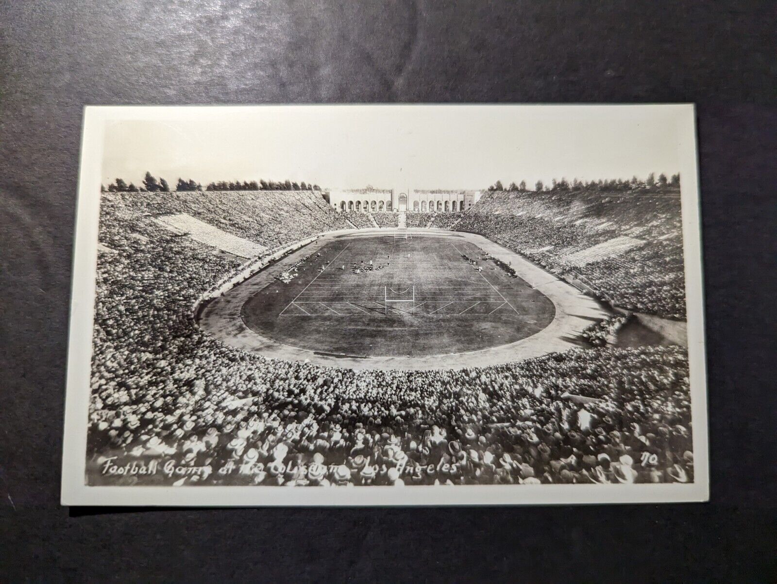 Mint USA Sports RPPC Postcard Football Game at The Coliseum Los Angeles CA
