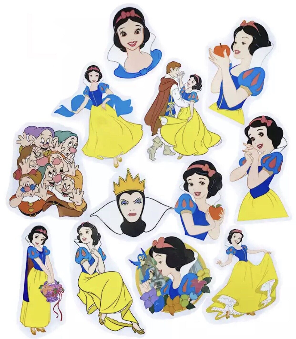 SNOW WHITE Stickers Large Waterproof Stickers Disney Princess Kawaii Lot 12 PCS