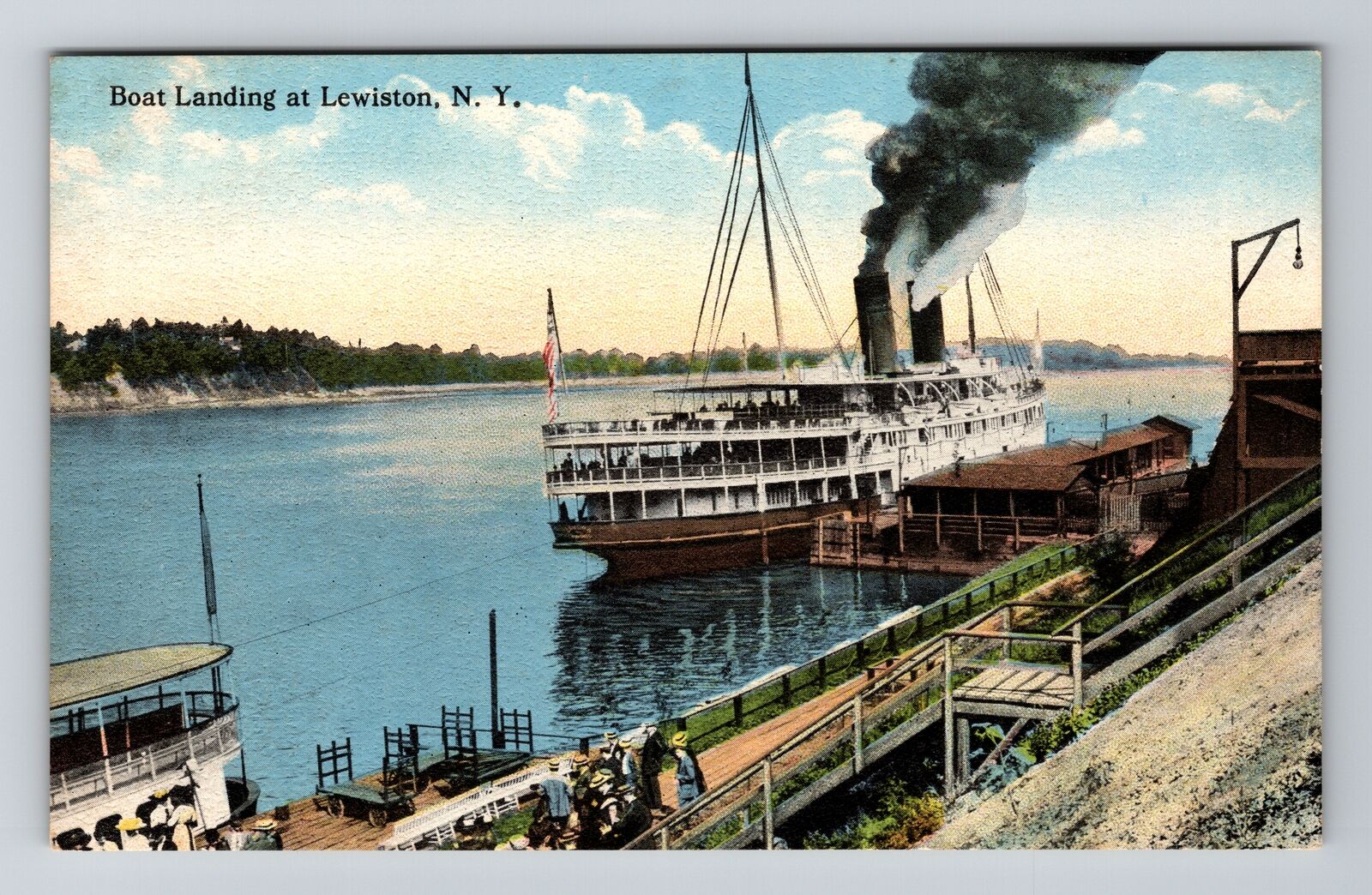 Lewiston NY-New York, Boat Landing, Steamer, Vintage Postcard