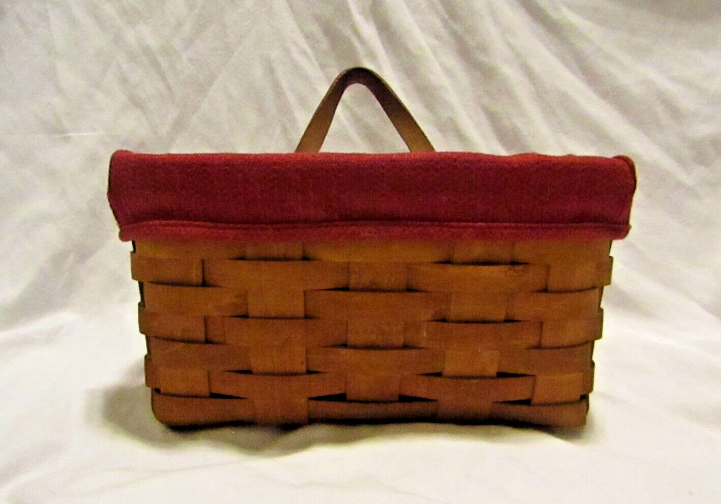 Vintage 1993 Longaberger basket medium hanging basket w/ red liner