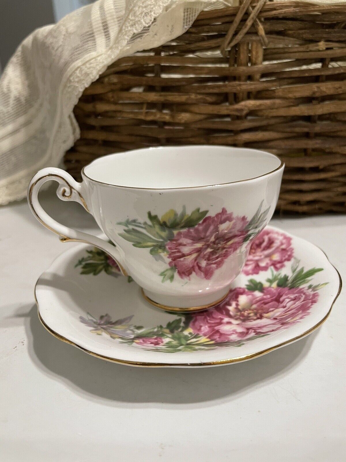 Vintage Teacup And Saucer: Royal Standard, England. Amethyst.
