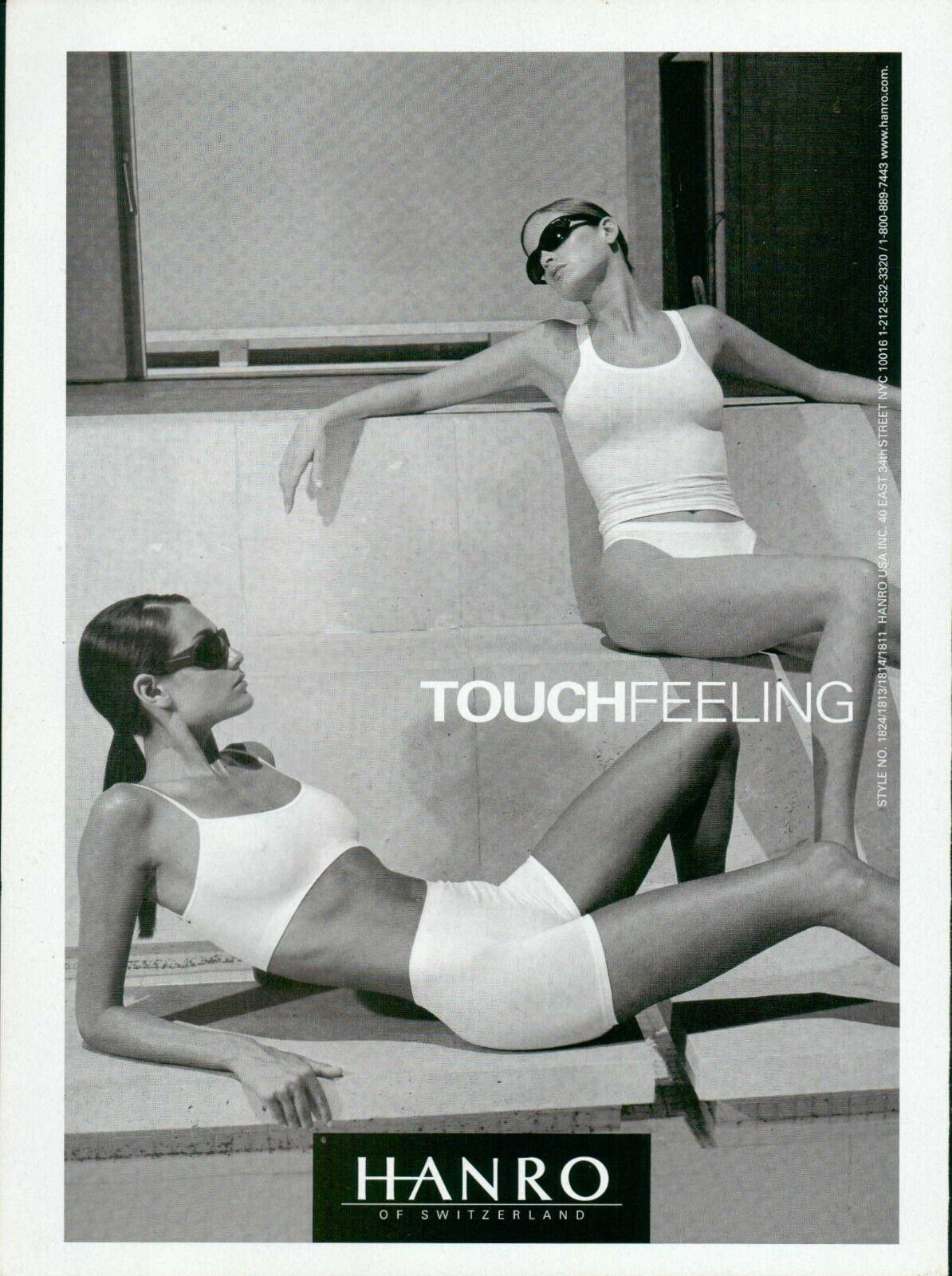 HANRO Lingerie Magazine Print Ad Advert Bra Hosiery Underwear 2001