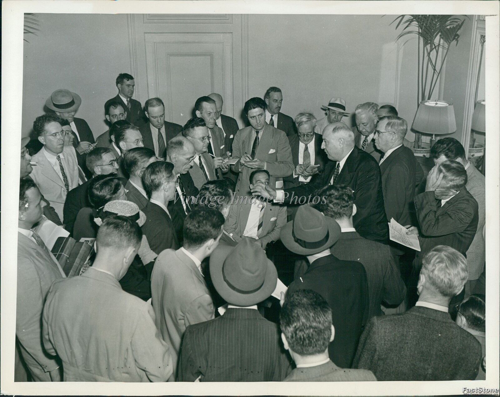1942 U.S Sen James M Mead Talks To Press Pre-Convention N.Y Politics Photo 7X9