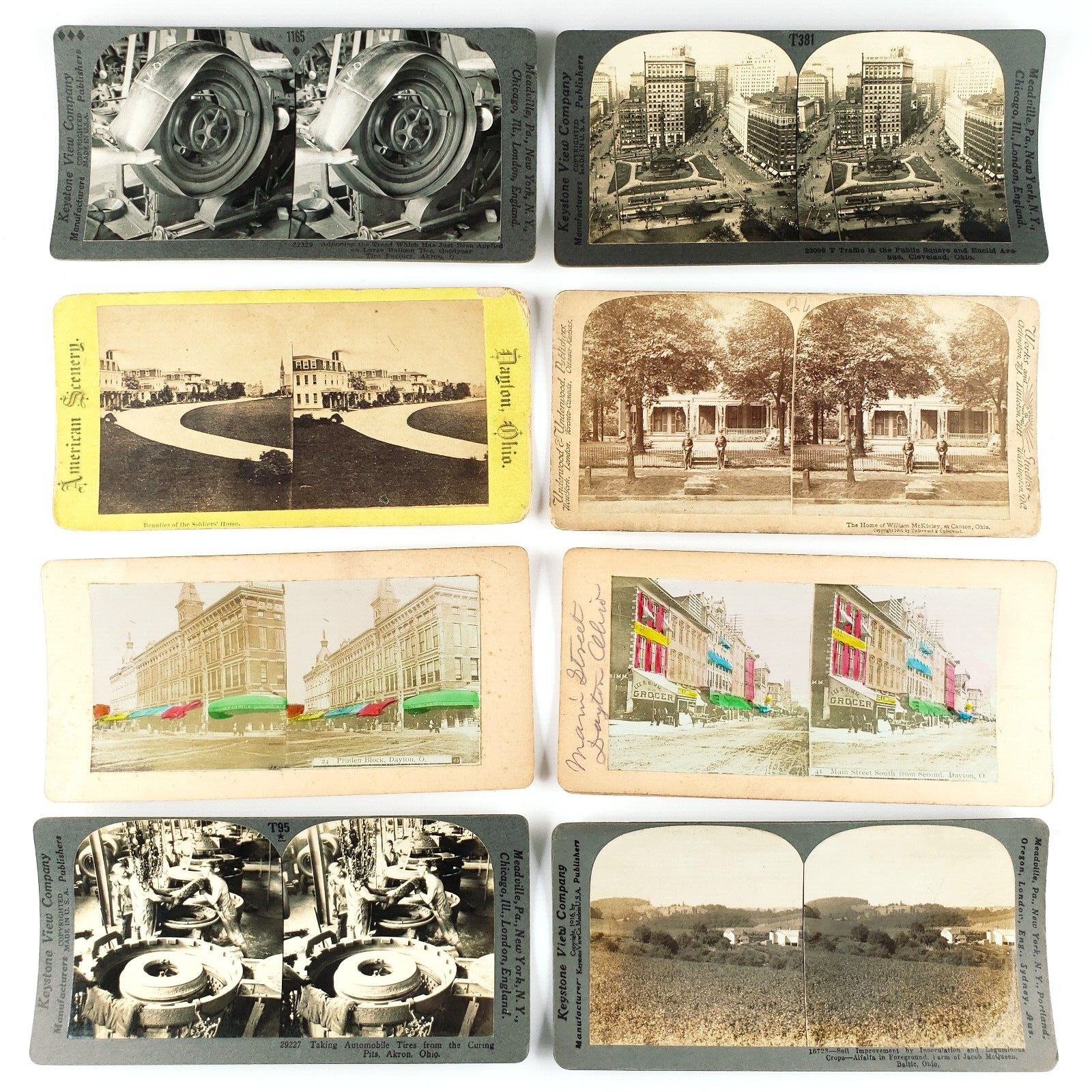 Ohio Stereoview Lot of 8 Antique Midwest Stereoscopic Photo Starter Set C1754