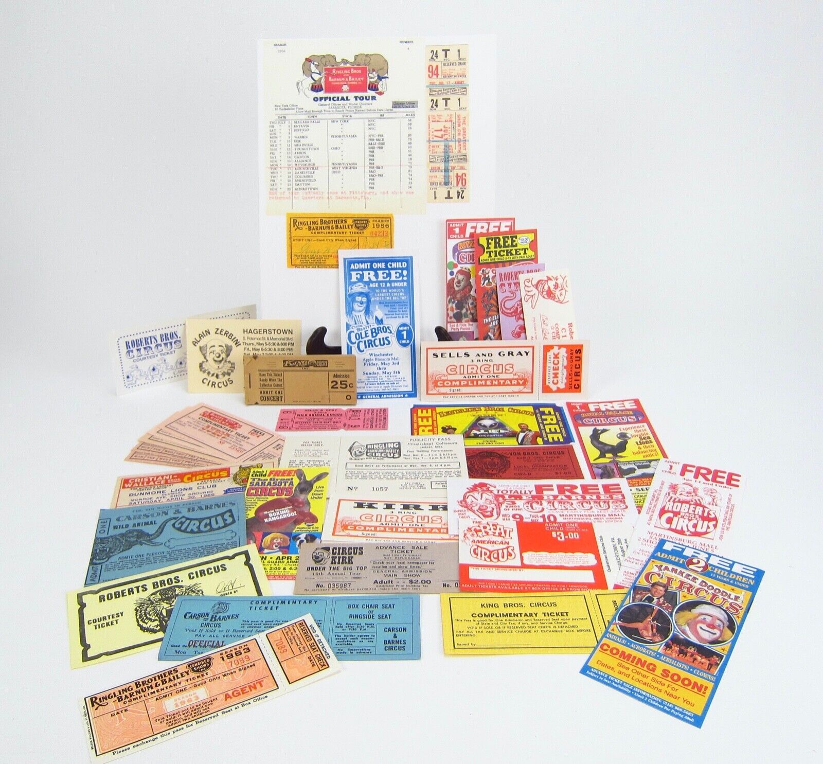 Vintage Circus Tickets Large lot Mostly New Ringling Bros 