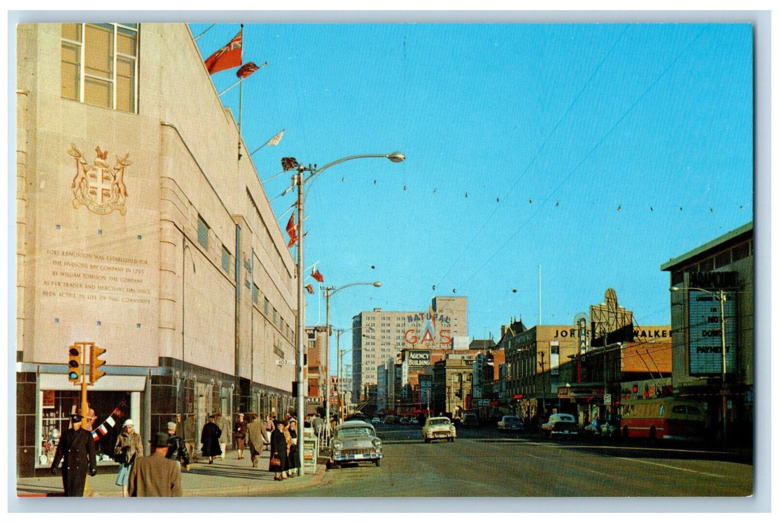 Edmonton Alberta Canada Postcard Jasper Avenue Oil Capital c1960\'s Unposted
