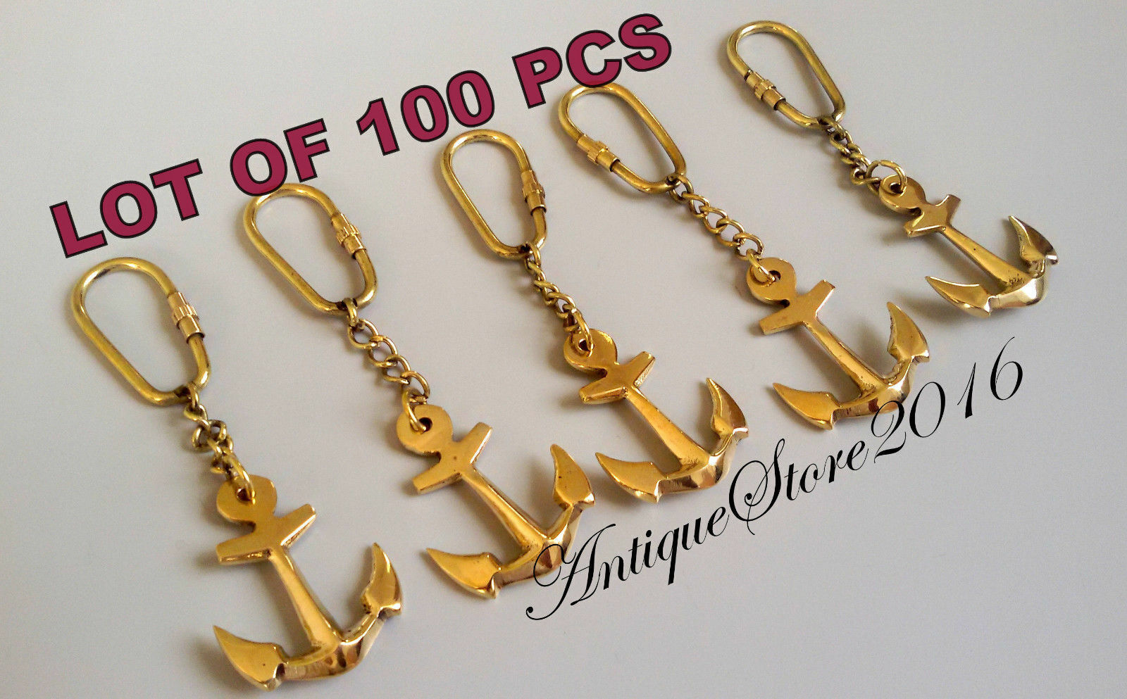 LOT OF 100 PCS ANCHOR Maritime Key Chain Marine Brass Nautical Vintage WHOLESALE
