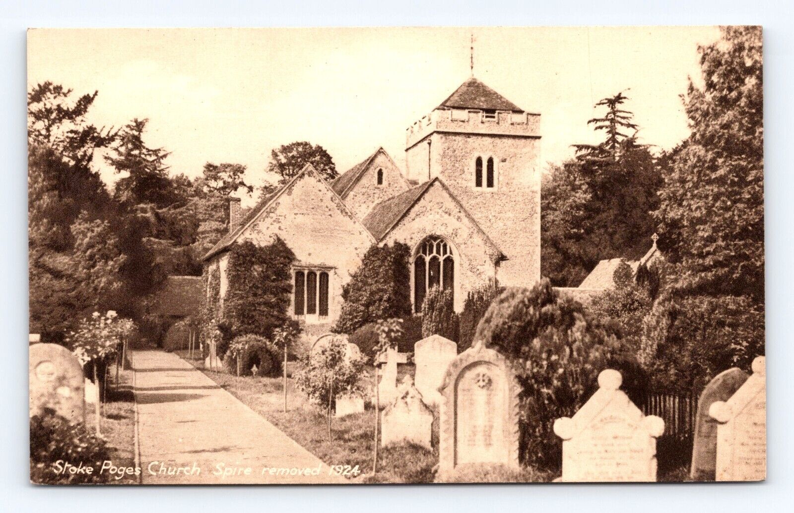 Old Postcard Stoke Poges Church England St Giles Buckinghamshire England 1910s