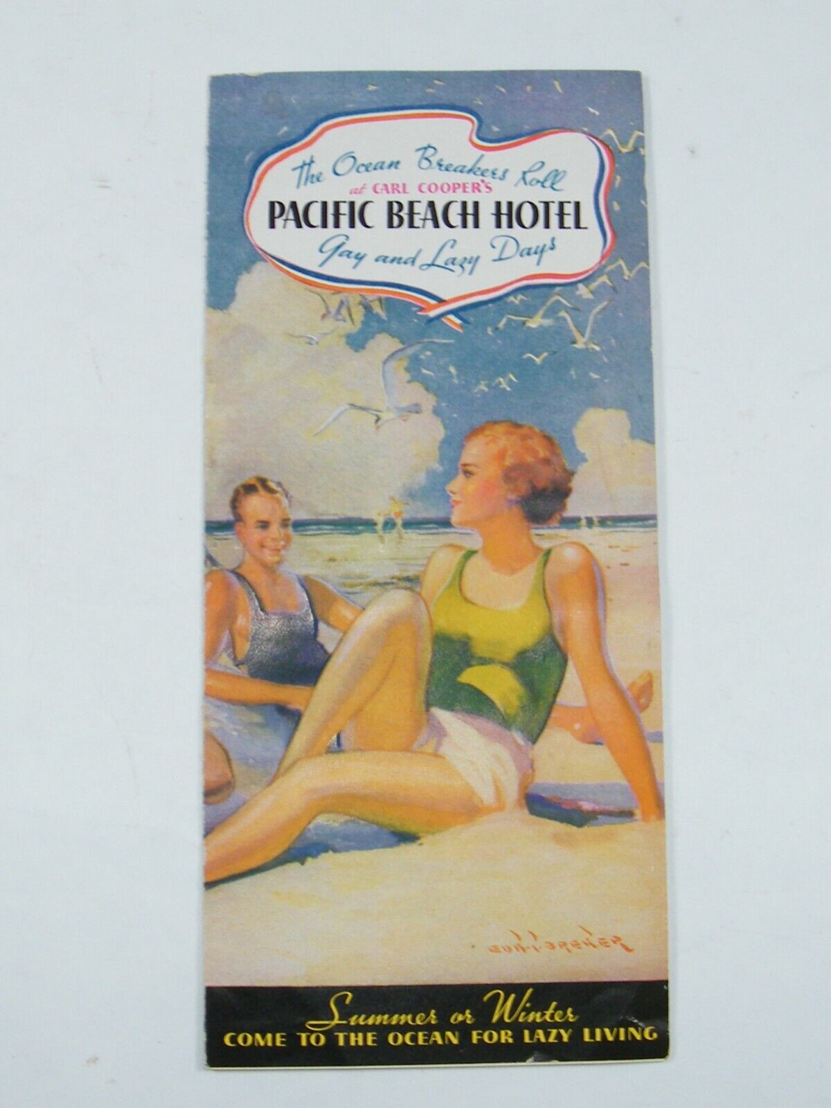 VINTAGE CARL COOPER\'S PACIFIC BEACH HOTEL GAY AND LAZY DAYS PAMPHLET