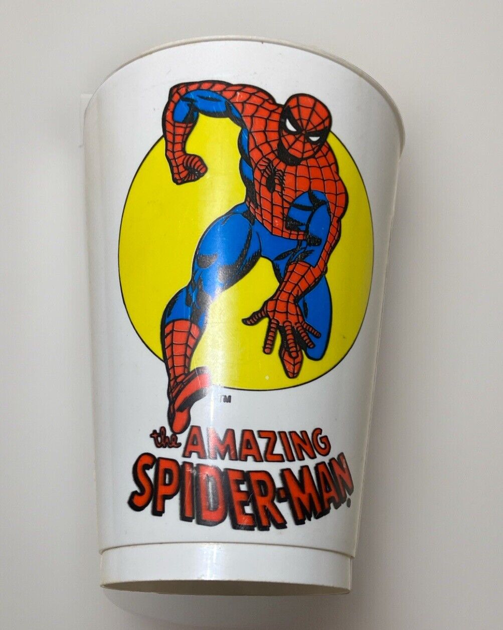 Vintage 1975 Marvel THE AMAZING SPIDER - MAN Plastic Cup Koolee The Refreshment
