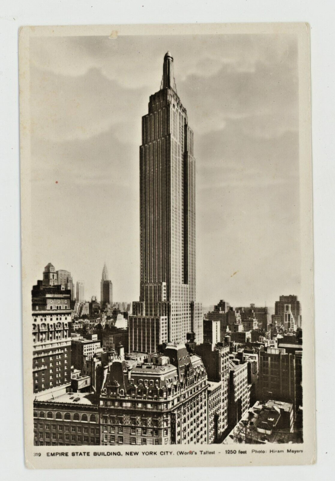 Vintage Postcard RPPC REAL PHOTO NEW YORK CITY EMPIRE STATE BUILDING UNPOSTED