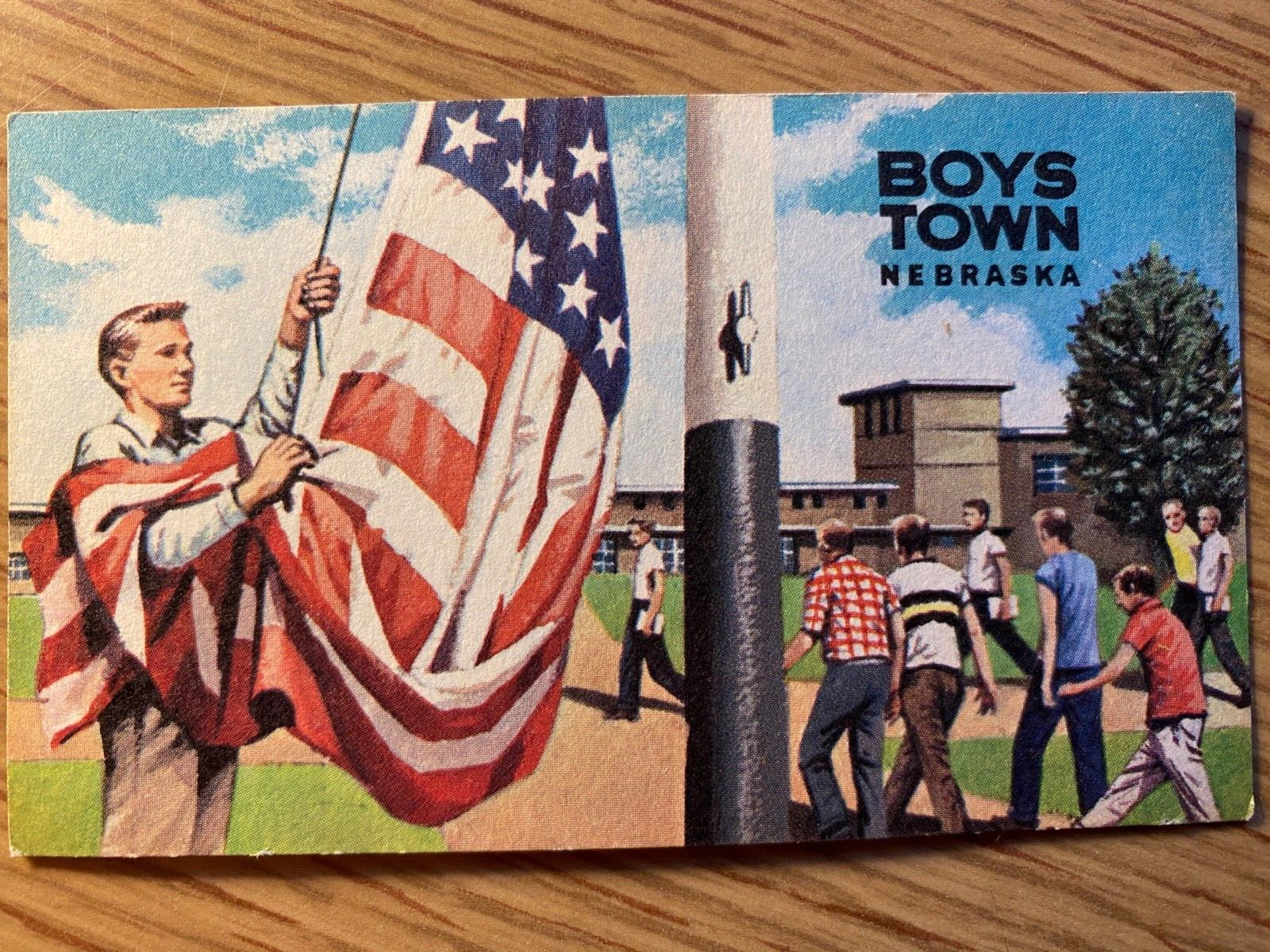 1961 BOYS TOWN, NEBRASKA vintage wallet card HONORARY CITIZEN - Father Flanagan