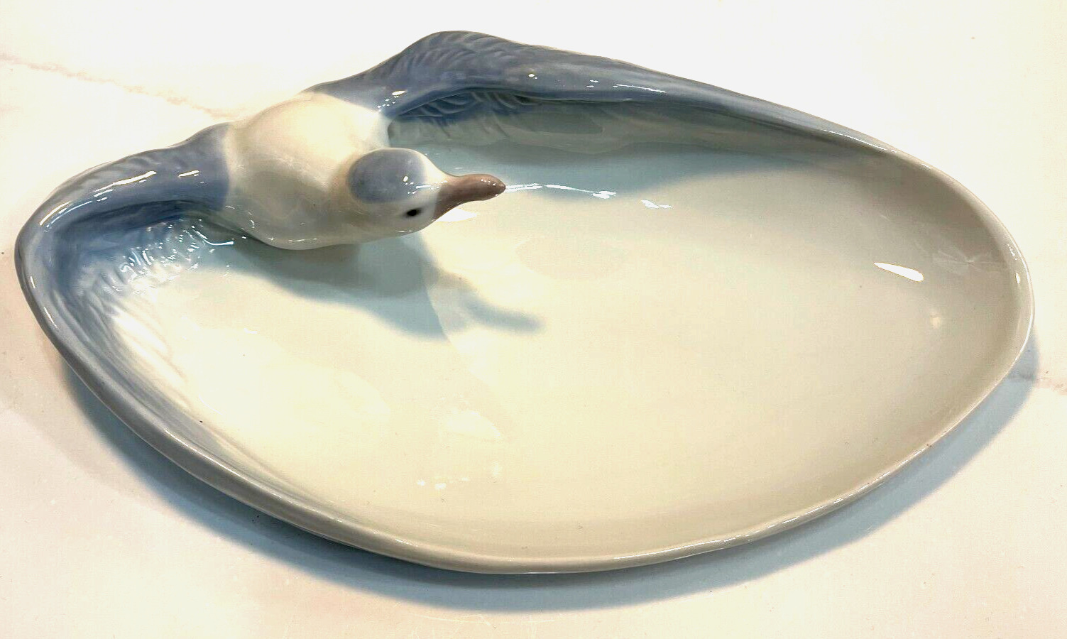 RARE Antique Seagull Tray 1900's G. Heubach Thuringia Germany porcelain Sea Gull