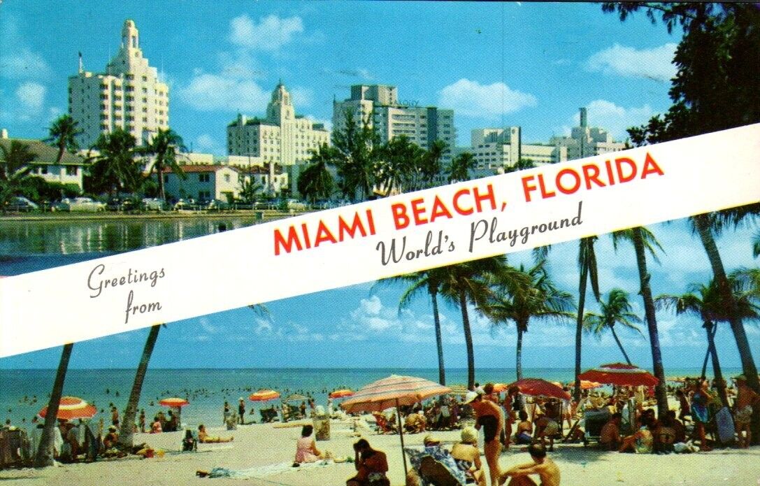Postcard-Greetings from Miami Beach, Florida  Posted 1963  1206