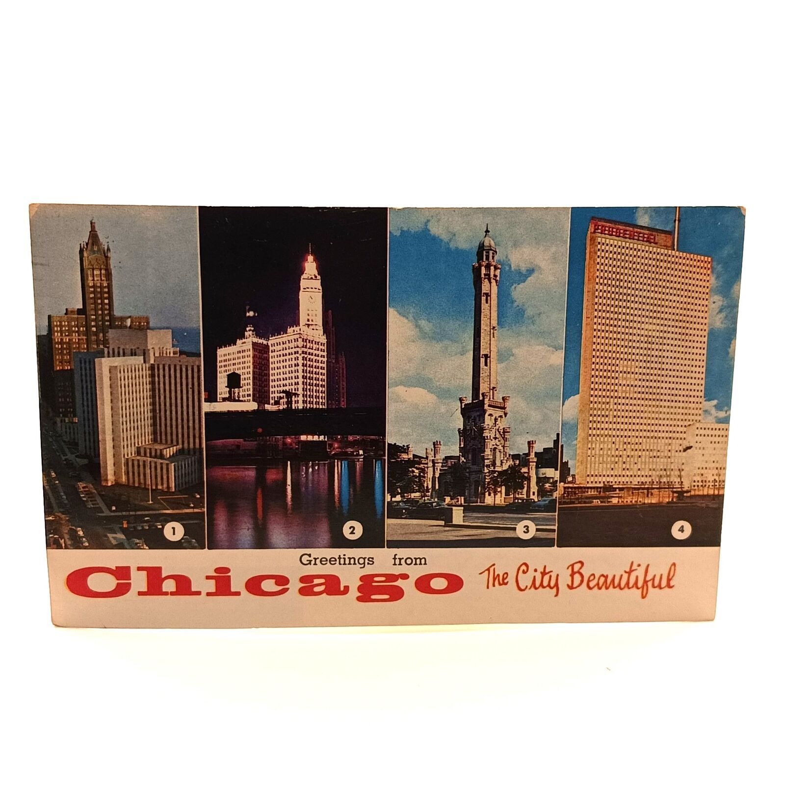 Postcard 1960 Greetings from Chicago The City Beautiful Divided Posted