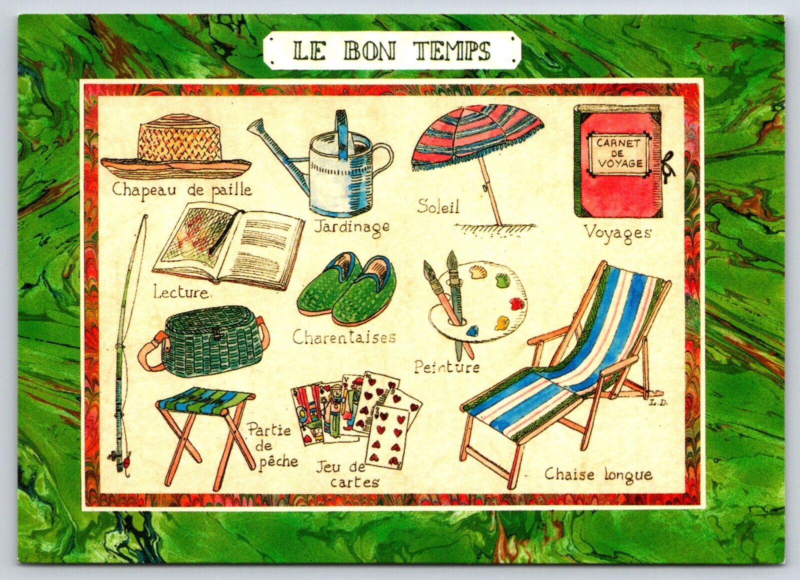 Postcard France Art Louise Deletang Le Bon Temps Relax
