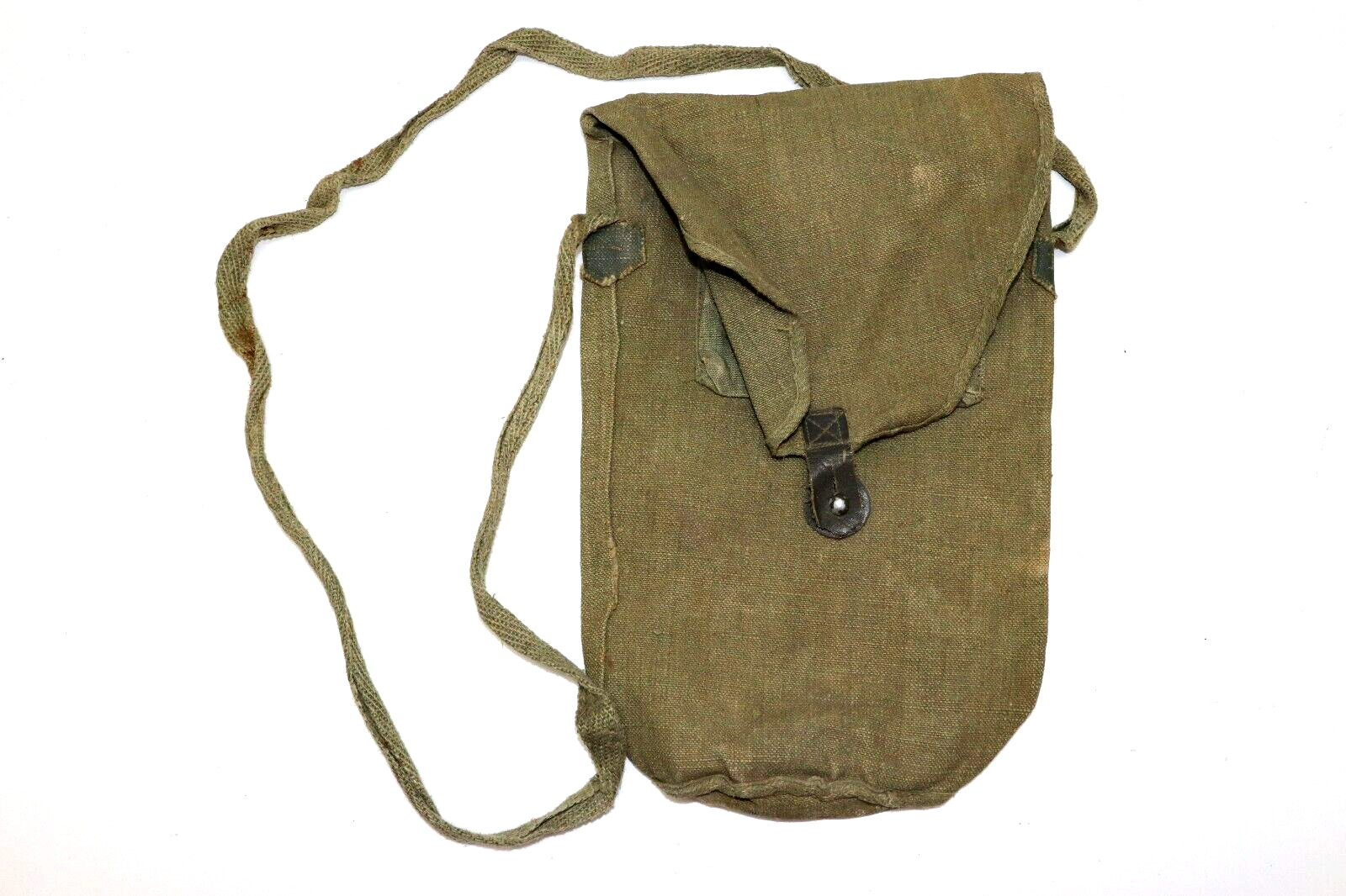 WWII Italian army t35 od canvas empty gas mask bag used E1557