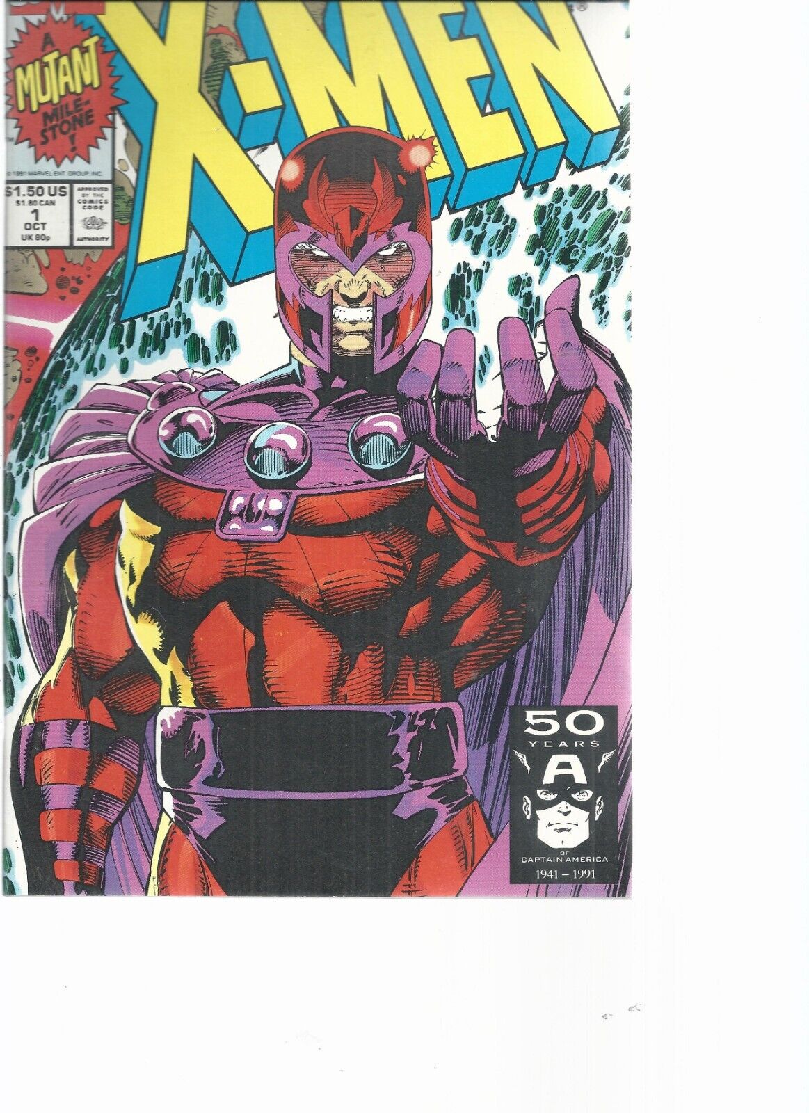 1991 Marvel Comic,  X-Men #1 Cover D Magneto  ~Jim Lee art ~NM Unread