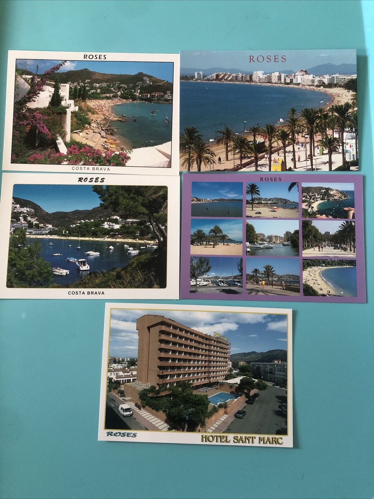 Set Of 5 Roses Spain Postcards