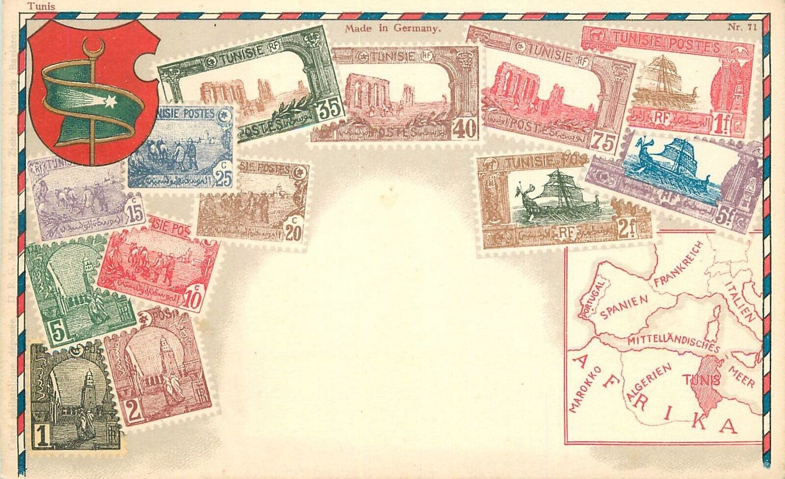 Postcard C-1910 Tunisa North Africa Stamp Philatelic 23-7390